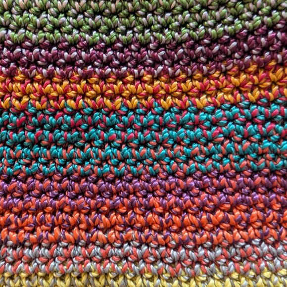 The Sak Cambria Crochet Tote Bag Rainbow Striped Multicolor Boho - Picture 6 of 15